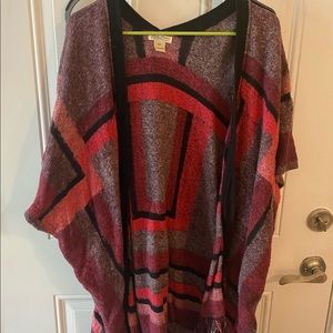 Lucky Brand Southwestern fringe pancho